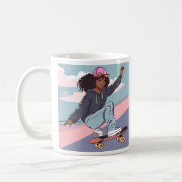 Black Skater Girl Stretched Kanvastryck Kaffemugg