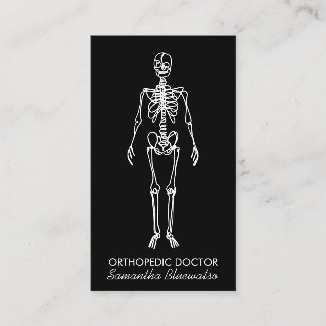Black Skeleton orthopedic doktor Visitkort (Framsida)