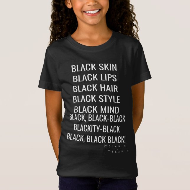 Black Skin Hair Läppar Nagel Mind Blackity Black H T Shirt (Framsida)