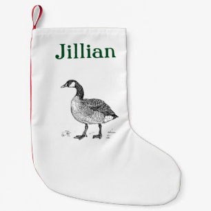 Bläck skissar gåsdesign liten julstrumpa