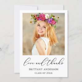 Bläck-skript kärlek och Studenten Tack Kort