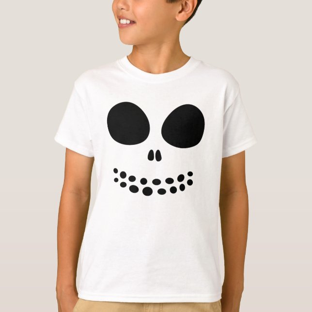 Black Skull Ansikte Boys' Shirt Tee Shirt (Framsida)