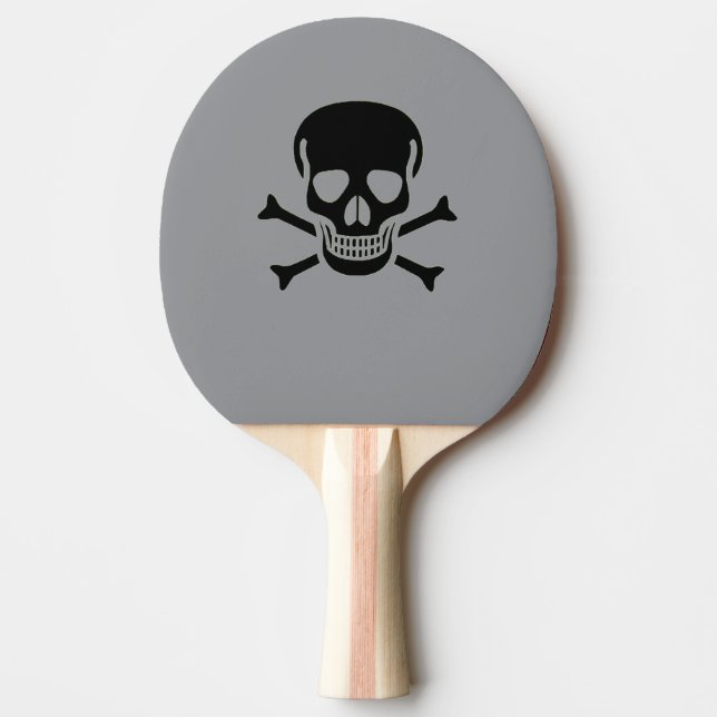 Black Skull grått ping pong paddle Pingisracket (Framsidan)