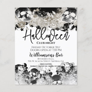 Black Skull Halloween Flyer-mall Flygblad