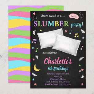 Black Sleepover Slumber Party-inbjudan Inbjudningar