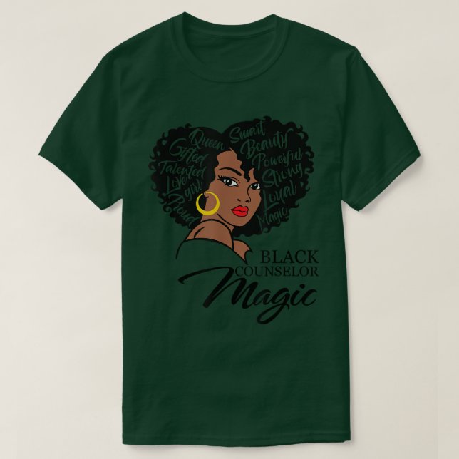 Black Smart Counselor Afro Melanin African America T Shirt (Design framsida)