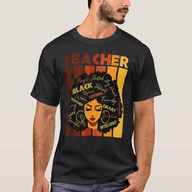Black Smart Teacher Afro Kärlek African Wom T Shirt (Framsida)