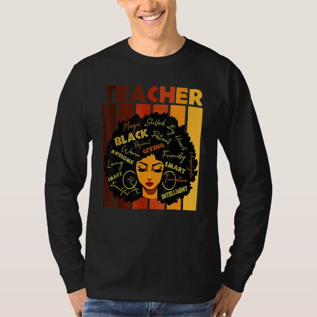 Black Smart Teacher Afro Kärlek African Wom T Shirt (Framsida)