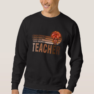Black Smart Teacher Afro Kärlek Melanin African Am Lång Ärmad Tröja