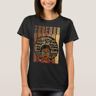 Black Smart Teacher Afro Kärlek Melanin African Am T Shirt