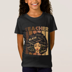 Black Smart Teacher Afro Kärlek Melanin African Am T Shirt