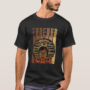 Black Smart Teacher Afro Kärlek Melanin African Am T Shirt