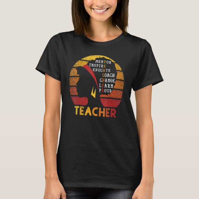Black Smart Teacher Afro Love Melanin African Amer T Shirt (Framsida)