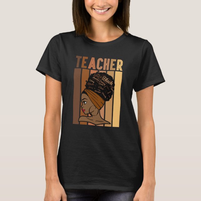 Black Smart Teacher Afro Love Melanin African Amer T Shirt (Framsida)