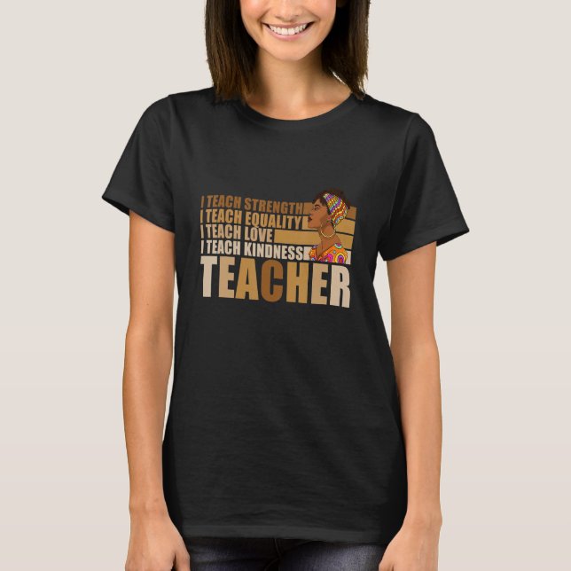 Black Smart Teacher Afro Love Melanin African Amer T Shirt (Framsida)