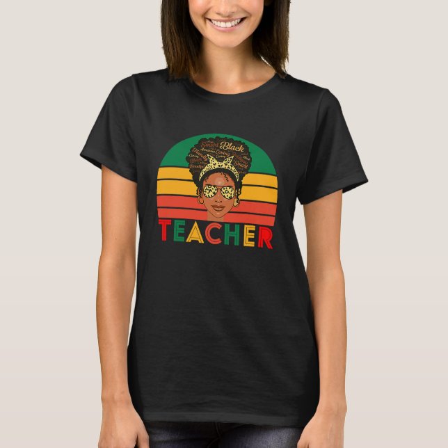 Black Smart Teacher Afro Love Melanin African Amer T Shirt (Framsida)