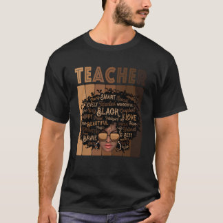 Black Smart Teacher Afro Love Melanin African Amer T Shirt