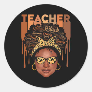 Black Smart Teacher Black History Mont Shirt for Runt Klistermärke