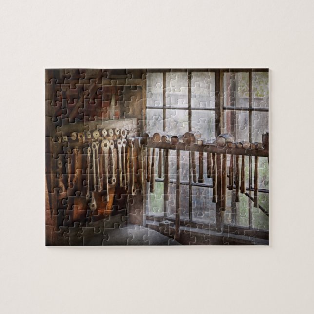 Black Smith - Draw tallrikar och hammare Pussel (Horisontell)