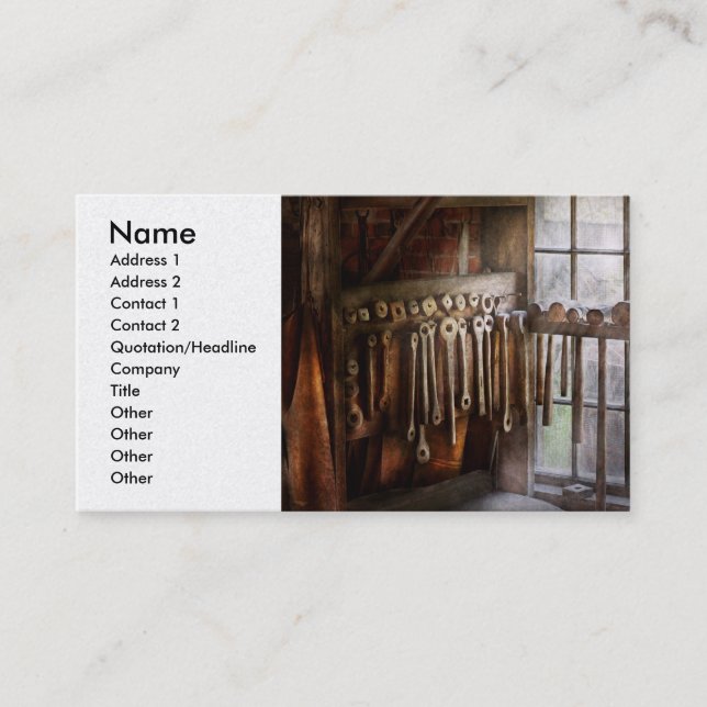 Black Smith - Draw tallrikar och hammare Visitkort (Framsida)