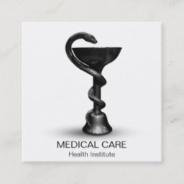 Black Snake Bowl Hygieia Medical White Caduceus Fyrkantigt Visitkort