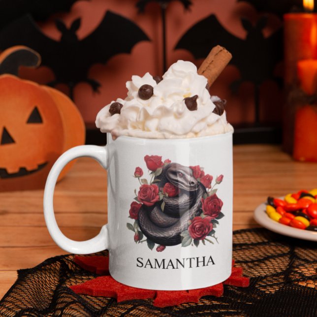 Black Snake i Ro Watercolor Goth Kaffemugg (Skapare uppladdad)