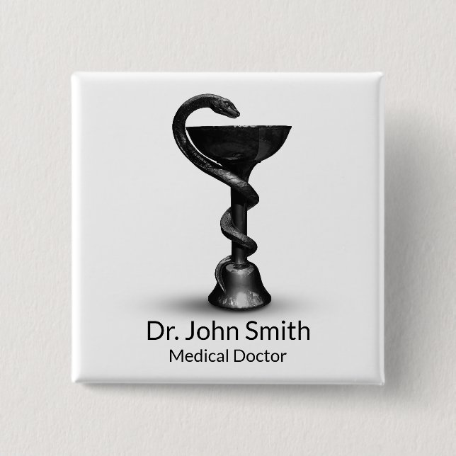 Black Snake Medical Bowl Hygieia White Caduceus Knapp (Framsida)