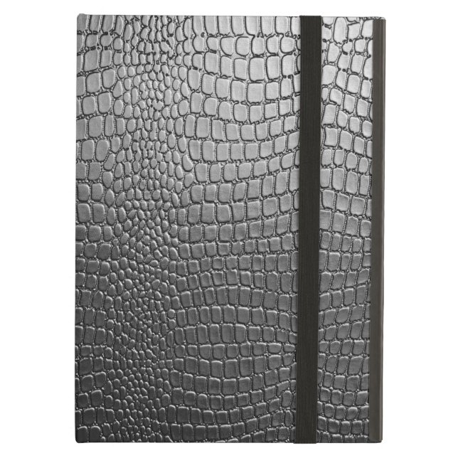 Black Snake Skin Mönster-Leather-utseende Fodral För iPad Air (Framsidan Closed)