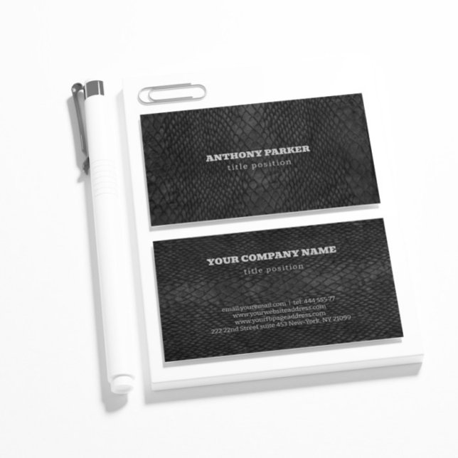 Black Snakeskin Affärskort Visitkort (Skapare uppladdad)