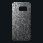 Black Snakeskin Leather Struktur Skriv ut Galaxy S5 Skal<br><div class="desc">Elegant,  svartskinn,  struktur.</div>
