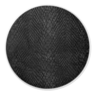 Black Snakeskin Print Ceramic Knob Knopp
