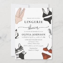 Black Snöre Bra Lingerie Inbjudningskort för möhip