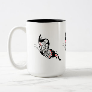 Black Snöre Butterflies 2 Två-Tonad Mugg