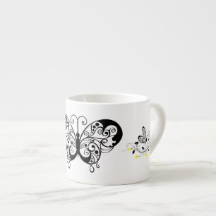 Black Snöre Butterflies 3 Espressomugg