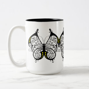Black Snöre Butterflies 5 Två-Tonad Mugg