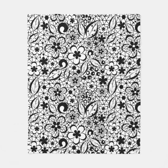 Black snöre fleecefilt (Framsidan)