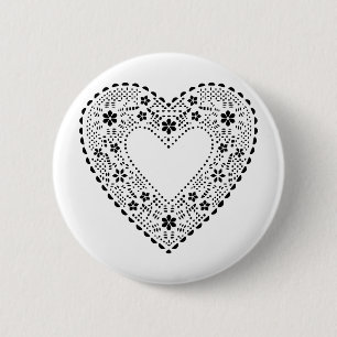 Black Snöre Heart Knapp