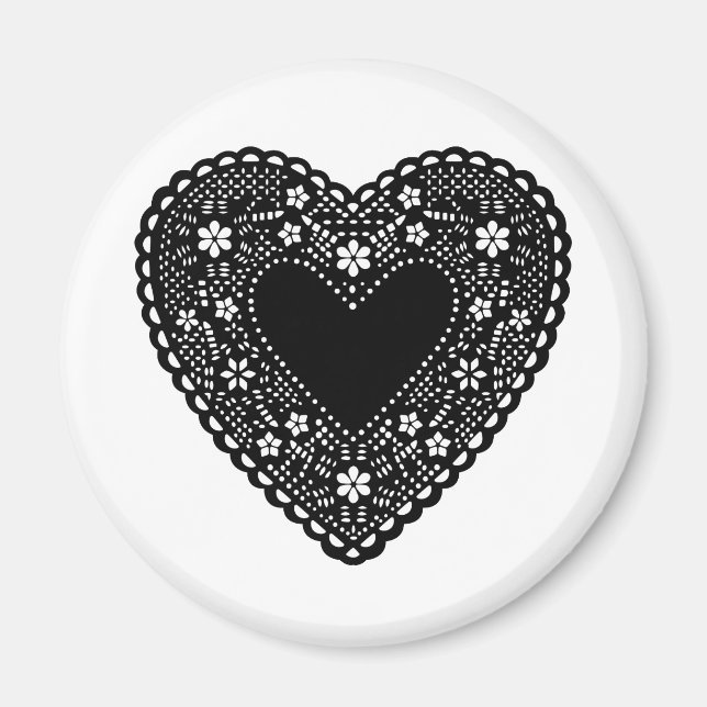 Black Snöre Heart Magnet (Framsidan)