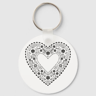 Black Snöre Heart Nyckelring