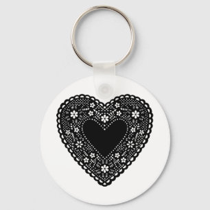 Black Snöre Heart Nyckelring