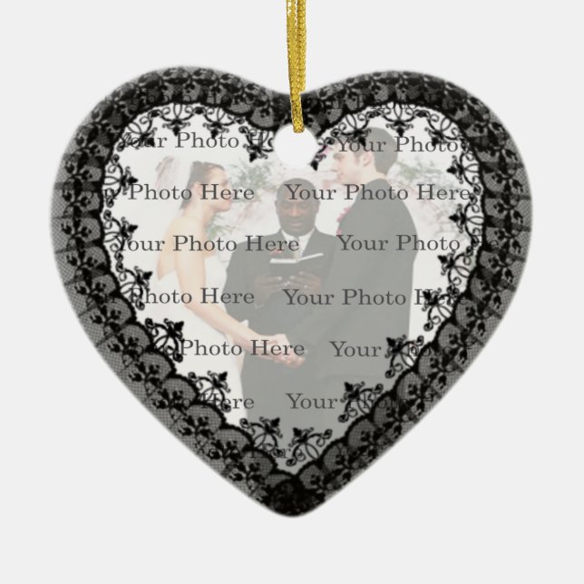 Black Snöre Heart Ornament (Framsidan)