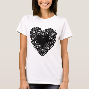 Black Snöre Heart T Shirt