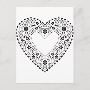 Black Snöre Heart Vykort