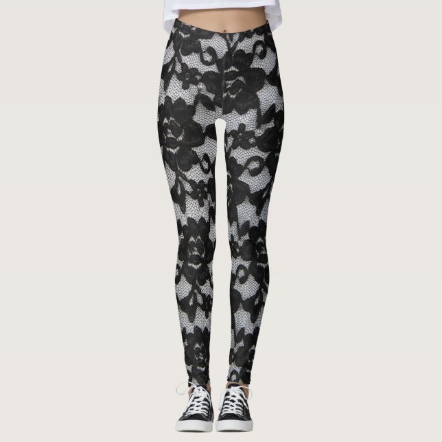 Black Snöre Leggings (Framsida)