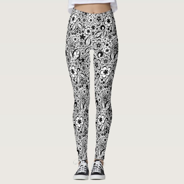 Black snöre leggings (Framsida)