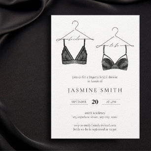 Black Snöre Lingerie Möhippa Modern Inbjudningar