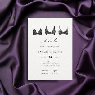 Black Snöre Lingerie Möhippa Modern Inbjudningar