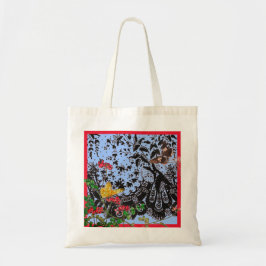 BLACK SNÖRE OCH BUTTERFLIES BUDGETTOT BAG TYGKASSE