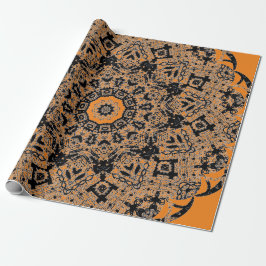 BLACK SNÖRE ORANGE GIFT Wrapping Papper HALLOWEEN Presentpapper
