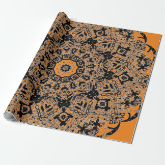 BLACK SNÖRE ORANGE GIFT Wrapping Papper HALLOWEEN Presentpapper